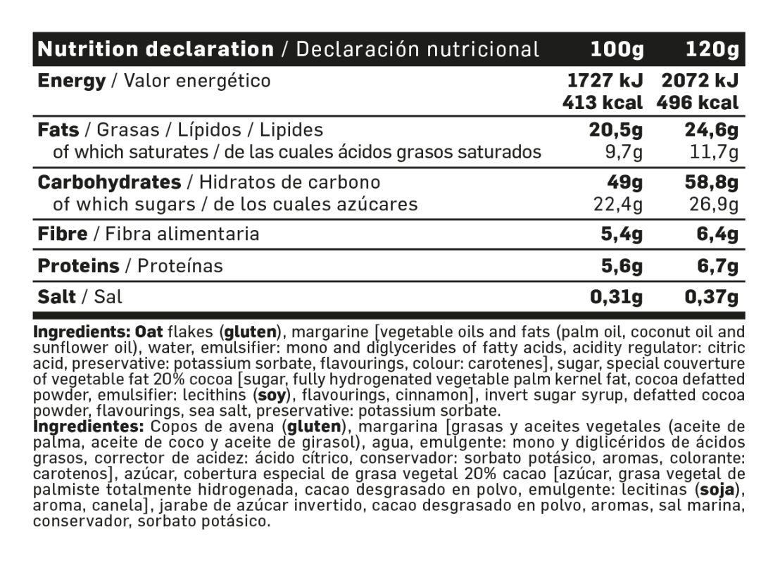 FLAPJACK ENERGY BARRITA AVENA 120 GR 30 UNIDADES