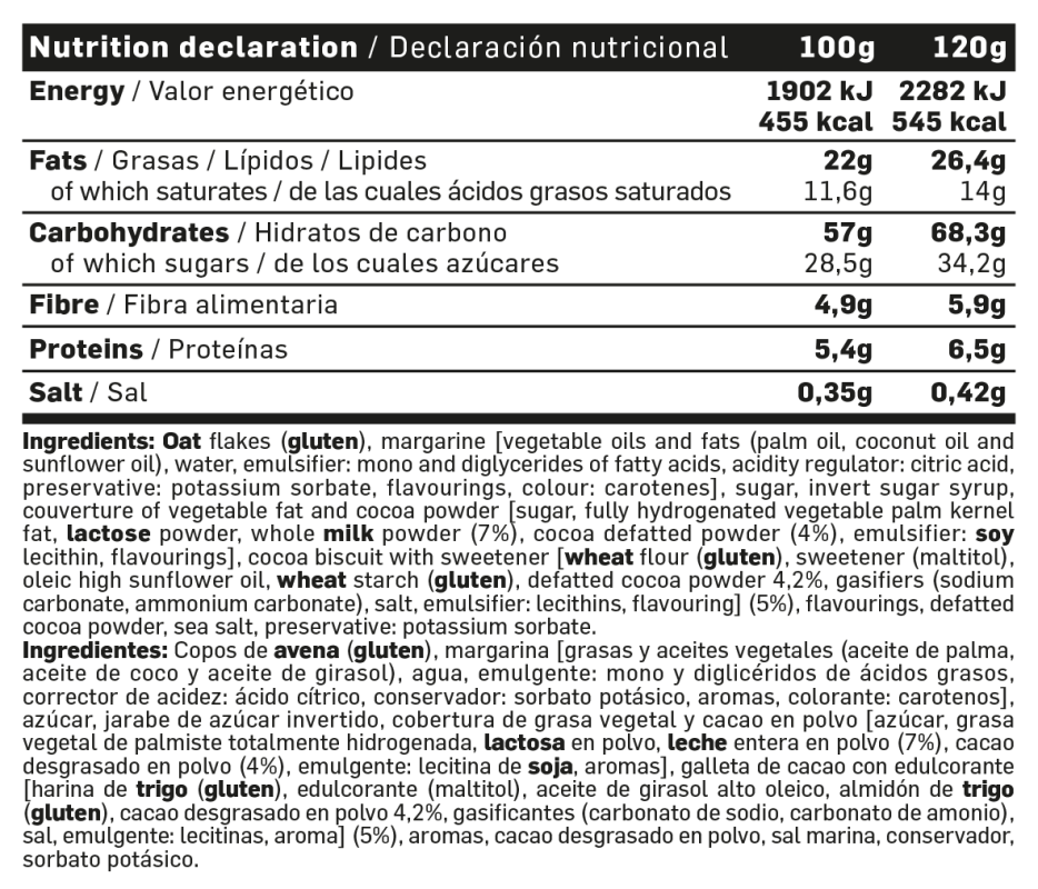 FLAPJACK ENERGY BARRITA AVENA 120 GR 30 UNIDADES