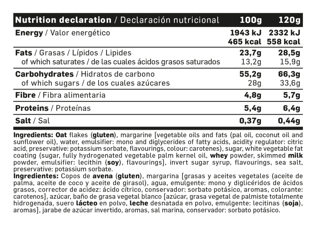 FLAPJACK ENERGY BARRITA AVENA 120 GR 30 UNIDADES