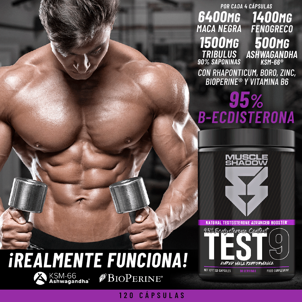 MUSCLE SHADOW TEST 9 120 CAPSULAS